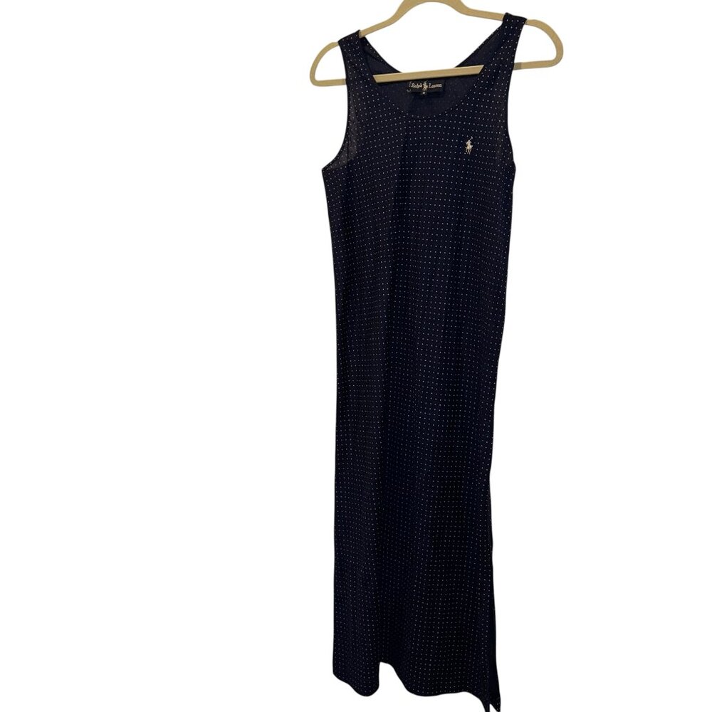 Ralph Lauren Blue Label Vintage AS NEW blue polka dot cotton sun dress S